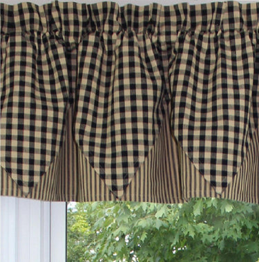Heritage House Check Black - Nutmeg Valance VP100011 - The Fox Decor